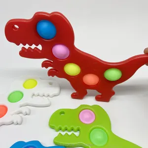 Ensolarado dinossauro Bubble Popper Fidget Toy Brinquedo Sensorial Push e Pop Bubble Fidget Brinquedo Sensorial
