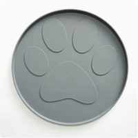 Tapis d'alimentation rond en silicone de qualité alimentaire et écologique pour petits animaux, avec motif d'empreinte unique