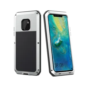 Heavy Duty Protective Case for Huawei Mate 20 Pro Armor Rugged Aluminum Metal Case with Reinforced Hard Bumper Frame