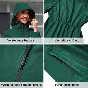Impermeable Ligero y Transpirable para Mujer, Marca <span class=keywords><strong>Durio</strong></span>, con Capucha, Plegable, Ideal para Viajes y Senderismo - Product Image 6