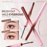 Pensil Alis 2 in 1 Ujung Ganda dengan Gel Alis Berwarna, Tahan Air, Anti Luntur, Riasan Alis Natural, Grosir MOQ Rendah, Custom