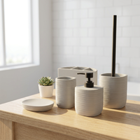 Ensemble d'accessoires de salle de bain en résine moderne, distributeurs de savon liquide, design luxueux avec logo personnalisé