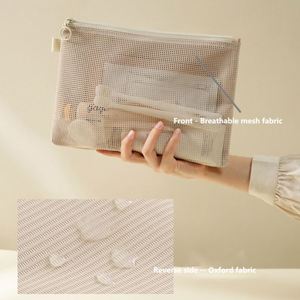 Organizador de Cosméticos de Malla Ecológico Pequeño, Mini Bolsa de Almacenamiento con Cierre para Maquillaje, Lápiz Labial y Accesorios - Product Image 3