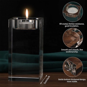 6 pièces <span class=keywords><strong>de</strong></span> bougeoirs carrés en verre cristal <span class=keywords><strong>de</strong></span> haute qualité et durables pour bougies chauffe-plat et bougies votives, pour <span class=keywords><strong>mariage</strong></span> et dîner - Product Image 3