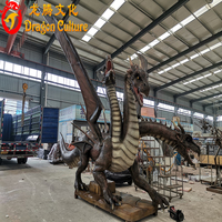 Dragon animatronique grandeur nature à trois têtes, modèle 3D, statues de dragon pour l'extérieur et l'intérieur