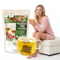 Sachets de thé santé aux feuilles de framboisier, sans caféine, tisane naturelle, emballés individuellement, sans danger pour la grossesse, bien-être féminin, OEM