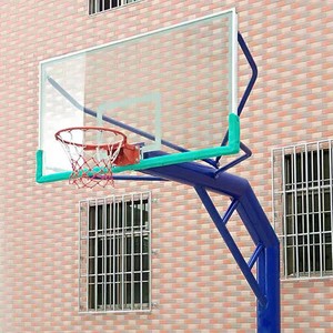 Panier de basket extérieur fixe encastré au sol avec panneau en verre trempé et structure en acier pour la maison, l'école et les compétitions - Product Image 4
