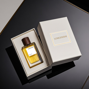 New Design <b>Empty</b> clear square Glass Perfume <b>Bottle</b> 30ml 50ml 80ml 100MI Wooden Cap Luxury Perfume with Packaging Box - Product Image 2