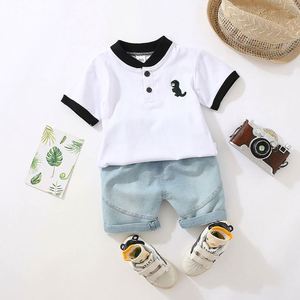 Ensembles de vêtements en coton à imprimé dinosaure rayé pour garçons, nouveaux vêtements pour tout-petits, style décontracté, costumes pour petits garçons de 0 à 4 ans - Product Image 6