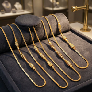 Colliers chaîne Mopu en or micronisé 14K 18K 24K en gros, chaînes en laiton, bijoux en pierres CZ plaqués or 24K, colliers chaînes tendance. - Product Image 5