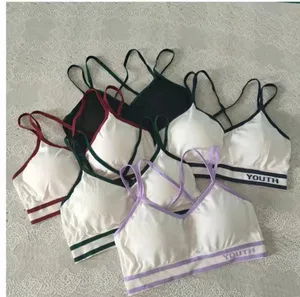 Low price inventory High quality French girls' sports bra in stock cotton women's underwear simple pretty bras