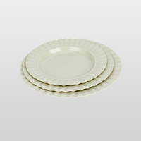 Assiette Ronde en Mélamine à Bord Gaufré, Résistante aux Chutes, Non Toxique, Vaisselle Universelle pour Cantines et Restaurants, Vente en Gros