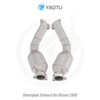 YT knalpot Stainless Steel, Knalpot baja anti karat kinerja tinggi untuk Nissan 350Z 3.5 dengan pelindung panas