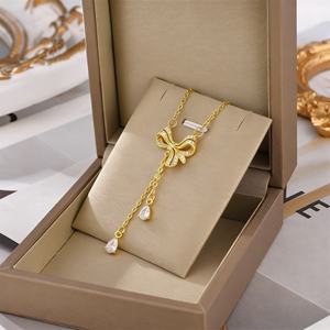 Collar de Acero Inoxidable Chapado en Oro de 18k Que No Se Deslustra, con Colgante de Cruz, Corazón y Mariposa con Circonitas, Collar de Perlas para Mujer, Regalo de Joyería - Product Image 4