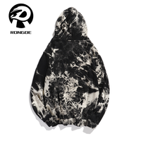 Toptan kaliteli giyim % 2020 pamuk kapüşonlu sweatshirt erkekler fransız terry kumaş kravat boya hoodie