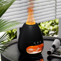 Lampe himalayenne électrique arôme brume fraîche atomiseur d'air humidificateur diffuseur d'arôme de pierre de sel à ultrasons avec décoration de flamme 3D
