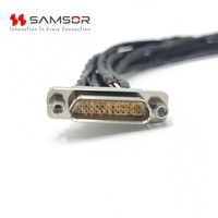 Connecteur micro-miniature rectangulaire mâle haute performance Micro-D 24P en alliage d'aluminium plaqué cuivre pour montage sur câble