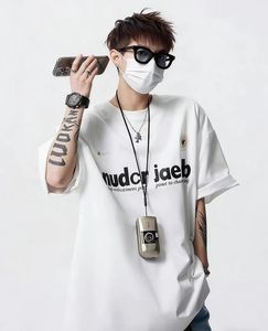 T-shirt Oversize in Cotone 100% da 230g con Stampa Logo a Girocollo, Morbida e Traspirante, Stile Streetwear per Primavera Estate - Product Image 4