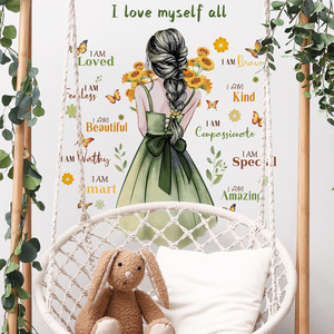 <span class=keywords><strong>Papier</strong></span> <span class=keywords><strong>peint</strong></span> Hinata Little Girl avec slogan inspirant en anglais, décoration pour salon et chambre à coucher, <span class=keywords><strong>papier</strong></span> <span class=keywords><strong>peint</strong></span> auto-adhésif, autocollant mural - Product Image 4