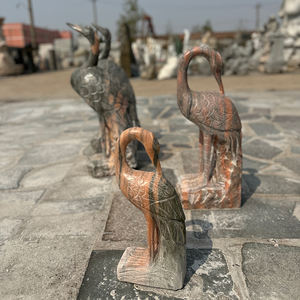 Vente en gros de statue en pierre de grue sculptée à la main de style moderne sculpture d'oiseau animal extérieur pour ornements de jardin - Product Image 4