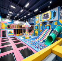 Aire de jeux intérieure personnalisée clé en main, trampoline géant, parc d'attractions populaire pour enfants, aire de jeux à éléments dynamiques et ludiques