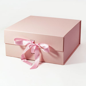 Caja Magnética de Cartón Ecológica, Rígida, Blanca y Rosa, para Regalos, Velas y Bodas, con Cinta, a Bajo Precio - Product Image 2