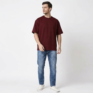 T-shirt surdimensionné personnalisé pour homme, impression de logo, 100% coton, t-shirt grande taille, t-shirts amples, t-shirt à coupe ample - Product Image 1