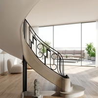 Rampe d'escalier en fer forgé pour duplex, anti-rouille, luxe, pour villa, intérieur