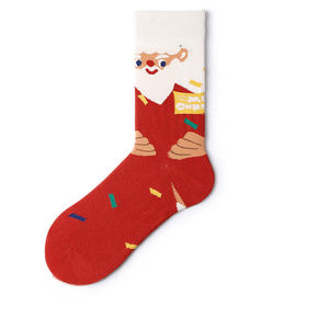 Chaussettes mi-longues personnalisées pour hommes et femmes, 5 paires, chaussettes mi-longues de Noël, Père Noël, idéales pour les cadeaux de Noël - Product Image 3