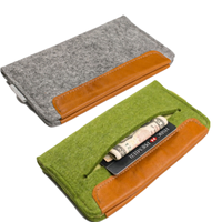 Pochette de table en feutre de cuir, Logo personnalisé, porte-monnaie pour téléphone portable, porte-documents, mallette, sac de boîte