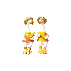 Statues de canards <span class=keywords><strong>d</strong></span>'<span class=keywords><strong>automne</strong></span> en paire - Sculpture personnalisée en polyrésine, <span class=keywords><strong>D</strong></span>écoration artisanale en résine pour ferme moderne et ornement de saison de récolte - Product Image 3