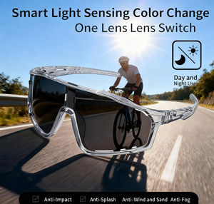 Outdoor Sports Cycling <strong>Glasses</strong> Bicycles Day and Night Dual-use Photochromic Windproof Night Riding Hiking Sunglasses - Product Image 2