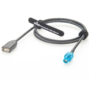 Câble de données automobile blindé 1m <span class=keywords><strong>USB</strong></span> vers connecteur <span class=keywords><strong>femelle</strong></span> HSD Z Code LVDS <span class=keywords><strong>pour</strong></span> caméra embarquée, système d'infodivertissement, transmission de données - Product Image 1