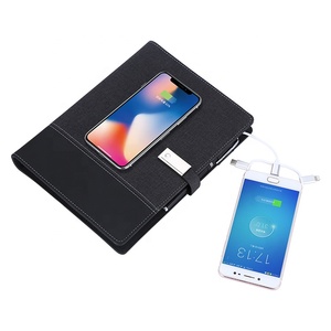 Libreta kinh doanh cancelleria tùy chỉnh máy tính xách tay da Tạp Chí không dây <span class=keywords><strong>s</strong></span>ạc máy tính xách tay với ngân hàng điện sang trọng thông minh máy tính xách tay - Product Image 2