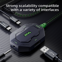 Adaptateur de jeu multifonction PIVA GS3PRO Type-C USB2.0 PD60W à charge rapide, avec connecteur répartiteur audio casque 3,5 mm pour PUBG