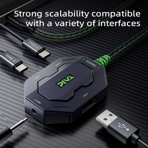 <span class=keywords><strong>Adaptateur</strong></span> de jeu multifonction PIVA GS3PRO Type-C USB2.0 PD60W à charge rapide, avec connecteur répartiteur audio casque 3,5 mm pour PUBG - Product Image 3