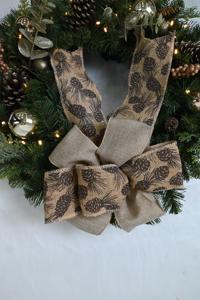 Wholesale Factory Price Realistic Greenery Xmas Wall Hanging Artificial Christmas Wreath with Pinecorn - Product Image 4