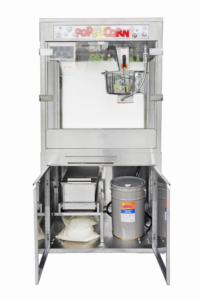 Palomitas de maíz de alta productividad 32oz/52oz Twin-Kettle con gabinete de 6 'cerrado President Series Popcorn Machine - Product Image 3