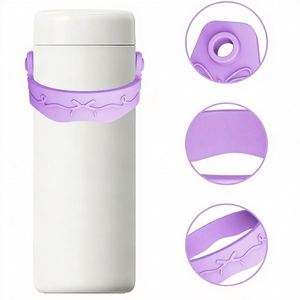 New 100% Food Grade Silicone Eco-Friendly Reusable Fashion Customizable Water Bottle Ring <b>Secure</b> Sling Outdoor Portable - Product Image 4