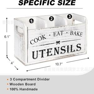 Caja organizadora de cubiertos de madera para cocina, compartimentada, para palillos, portátil, para restaurante occidental - Product Image 5