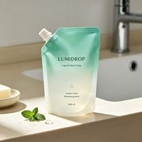 Pochette Doypack en PE recyclable à bec verseur, imprimée sur mesure, avec bouchon à vis anti-fuite et anti-goutte, pour recharge de savon liquide et shampoing