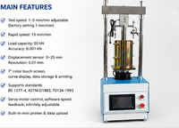 Machine CBR numérique 50KN pour sols, presse de chargement motorisée CBR, équipement de mesure du rapport de portance de Californie avec tension 220V