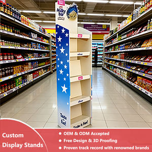 Support d'affichage au sol écologique pour les supermarchés pour présenter les aliments et les boissons avec une taille personnalisable et l'impression de logo - Product Image 2