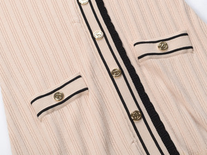 Abito Basic da Donna con Scollo a V, Lavorato a Maglia, Elegante, a Maniche Lunghe, Aderente, Primavera Autunno 2026, Moda Streetwear - Product Image 6