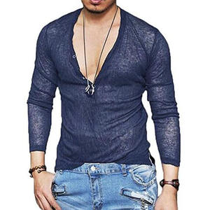 <span class=keywords><strong>T</strong></span>-<span class=keywords><strong>shirt</strong></span> en lin pour <span class=keywords><strong>homme</strong></span>, automne, <span class=keywords><strong>col</strong></span> en <span class=keywords><strong>V</strong></span> <span class=keywords><strong>profond</strong></span>, coupe ajustée, décontracté, <span class=keywords><strong>blanc</strong></span>, manches longues, <span class=keywords><strong>t</strong></span>-shirts en lin, hauts, tailles S-2XL - Product Image 4