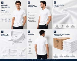 Polo en piqué 100 % coton blanc pour homme, manches courtes, blanc uni, respirant, style décontracté chic, tricoté, coupe classique - Product Image 4