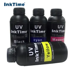 Encre pigmentée durcissable UV, 1000Ml, CMYK LC LM WT pour imprimante à plat UV grand Format