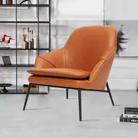 เก้าอี้เลานจ์นอร์ดิกหนังศิลปะการอภิปรายห้องนั่งเล่นผ้าเก้าอี้โซฟาออกแบบหนังเก้าอี้พักผ่อน