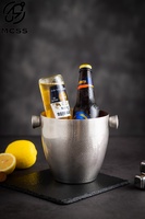 Seau à glace professionnel en argent classique de 5,0 L pour bars-Verres en acier inoxydable personnalisés pour vin, bière et service