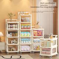 Chariot de rangement mobile en plastique avec tiroirs, organisateur de chariot, conteneur pour collations, jouets, armoire, facile à assembler, salon
